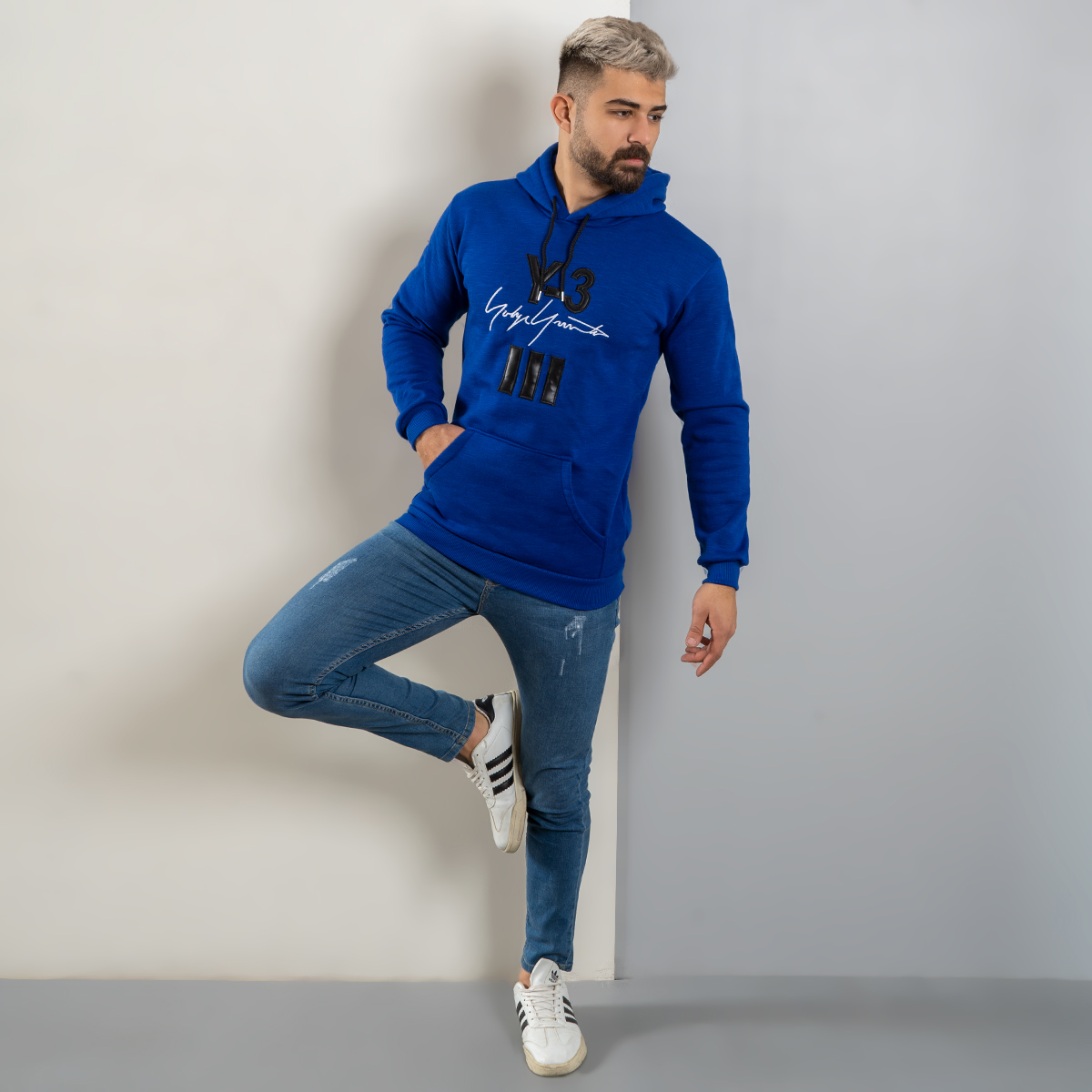 هودی مردانه Y-3 آبی مدل Eric