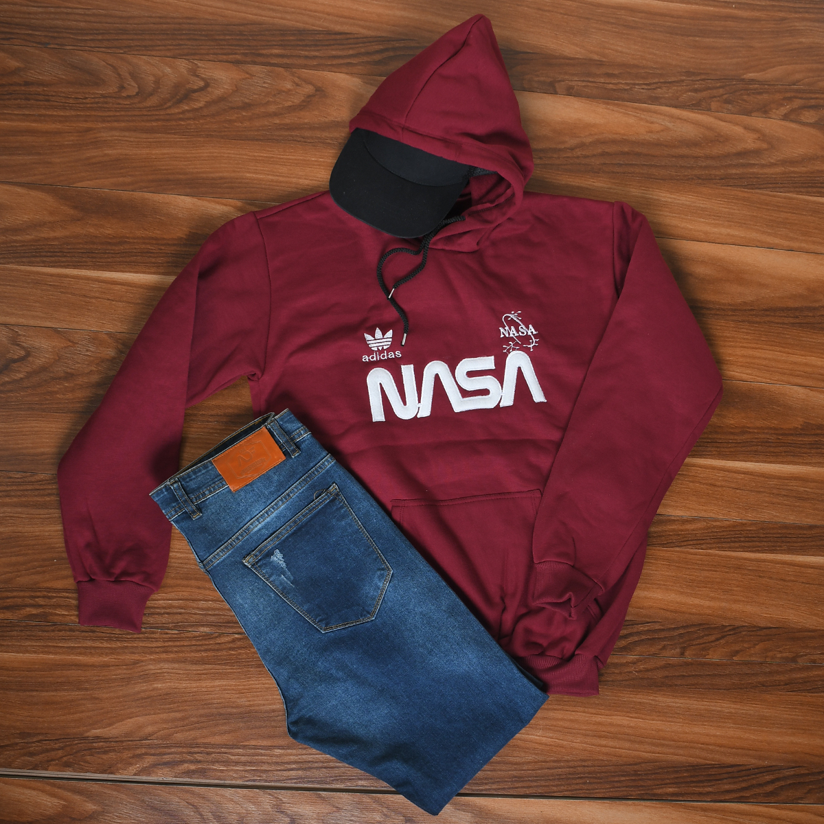 هودی مردانه Nasa زرشکی مدل Jason