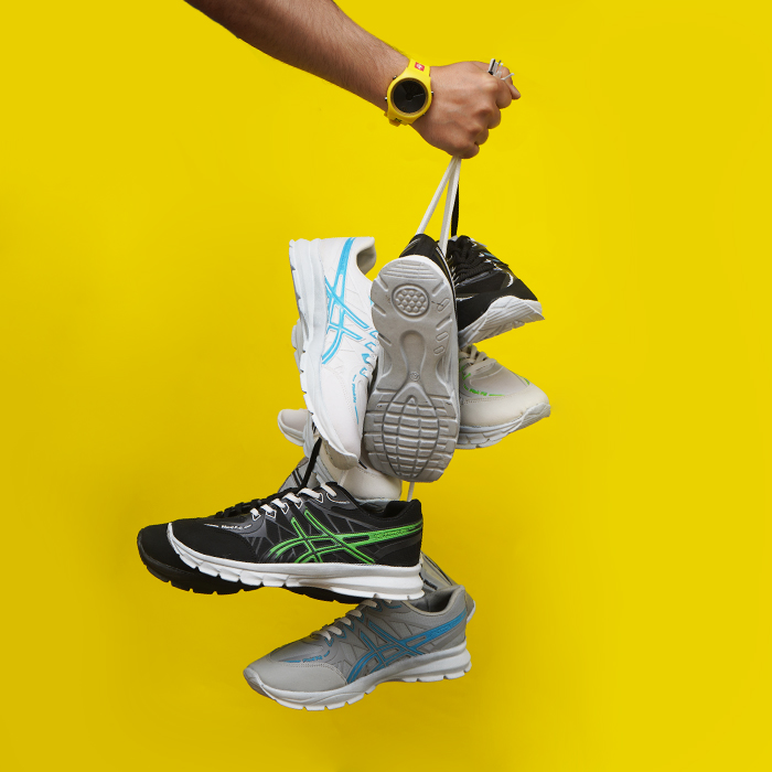 کفش ورزشی Asics مردانه مشکی آبی مدل Kaloni