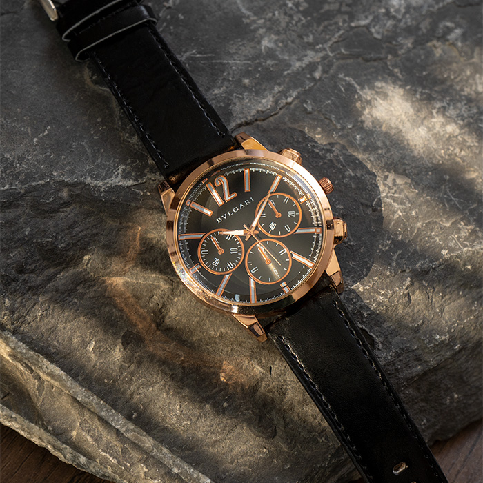 ساعت مچی مشکی طلایی مردانه مدل Bvlgari