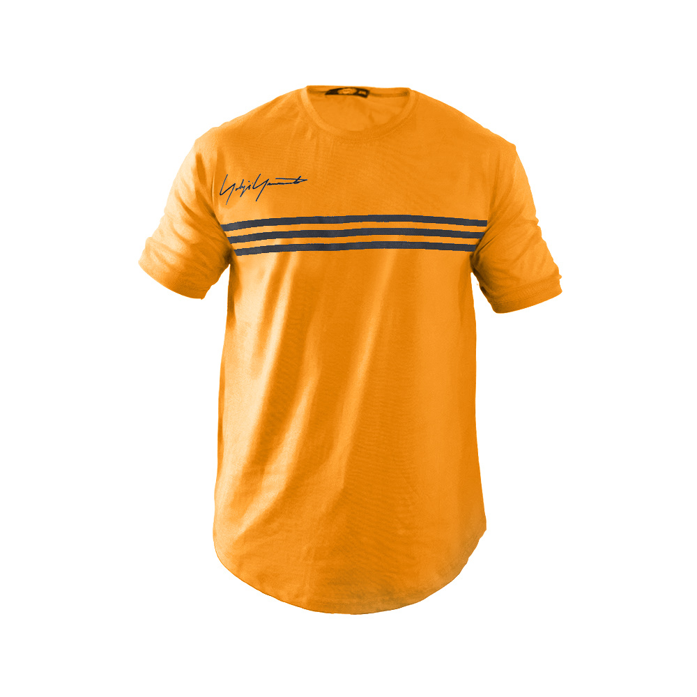 تیشرت مردانه سه خط خردلی مدل DENVER