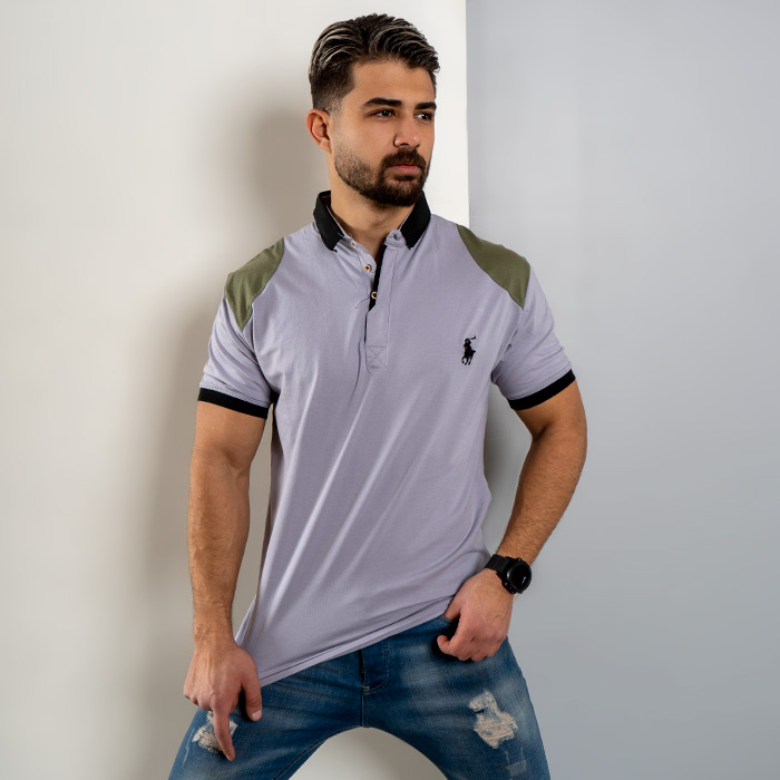 تیشرت Polo طوسی مردانه مدل HAKO