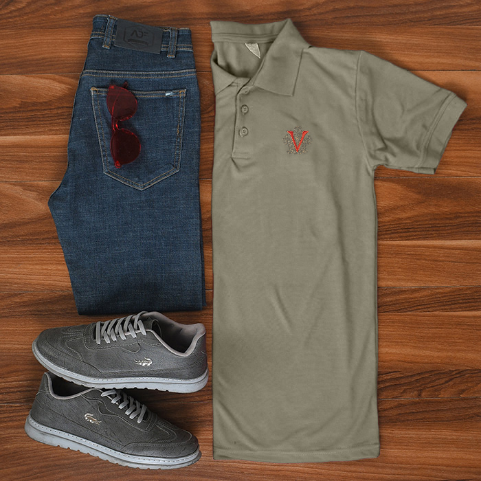 تیشرت V سبز مردانه مدل Sadra