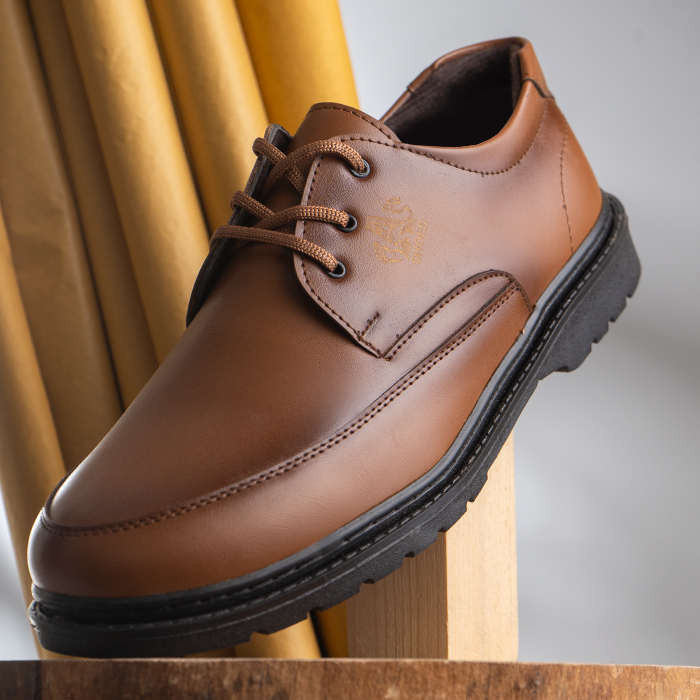 کفش تخت مردانه عسلی مدل NOYAN