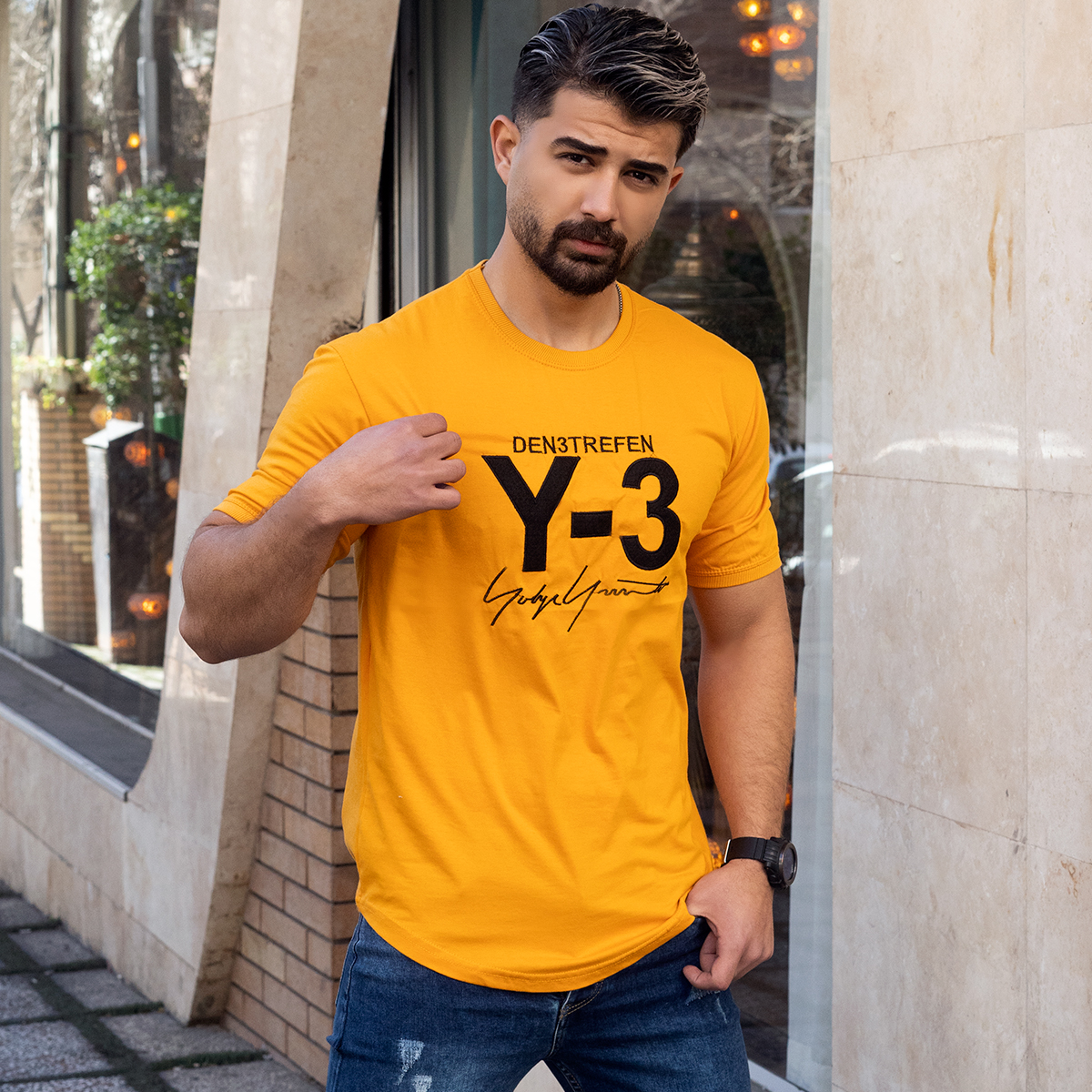 تیشرت Y-3 خردلی مردانه مدل savin