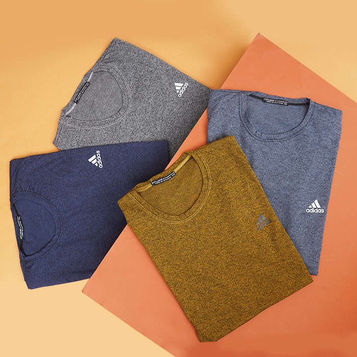 تیشرت خردلی مردانه طرح ADIDAS مدل TIAN