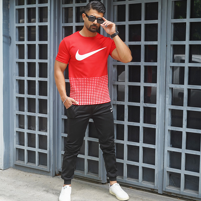 ست تیشرت شلوار Nike مردانه قرمز مدل Hesam
