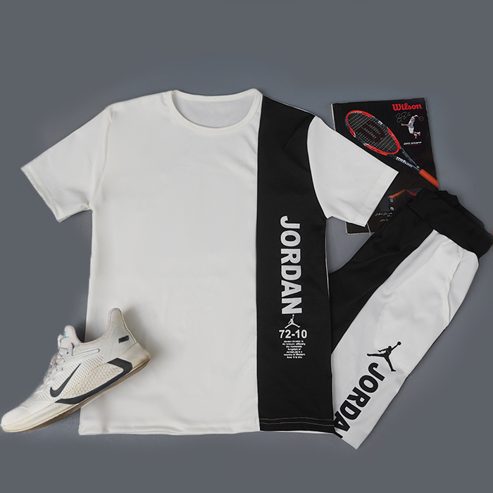 ست تیشرت شلوار سفید مردانه مدل Jordan