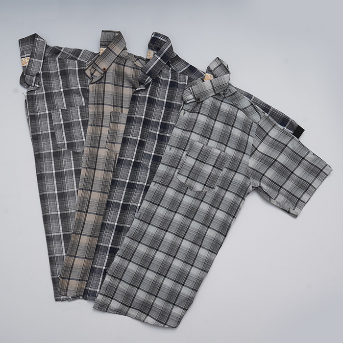 پیراهن آستین کوتاه مردانه ذغالی مدل Samyar