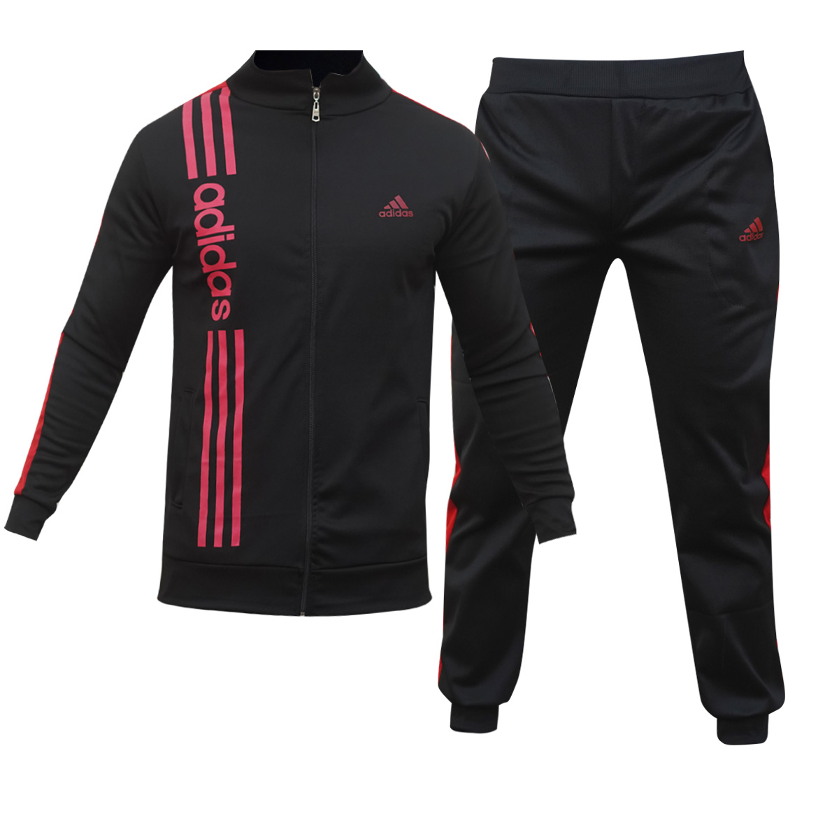 ست سوئیشرت شلوار آدیداس مشکی قرمز مدل Datis