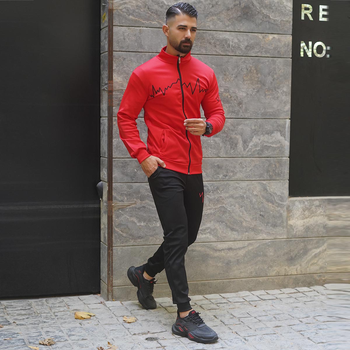 ست سوئیشرت شلوار مردانه قرمز مدل EKO