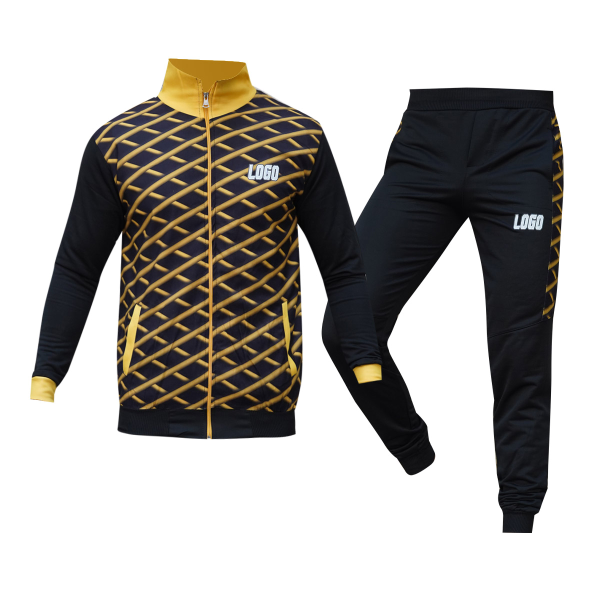 ست سوئیشرت شلوار مردانه زرد مدل Logo-x