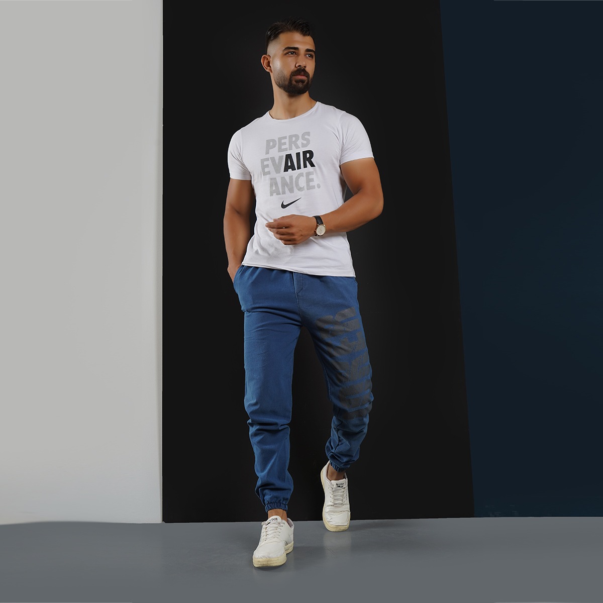 شلوار اسلش مردانه آبی مدل JOKER