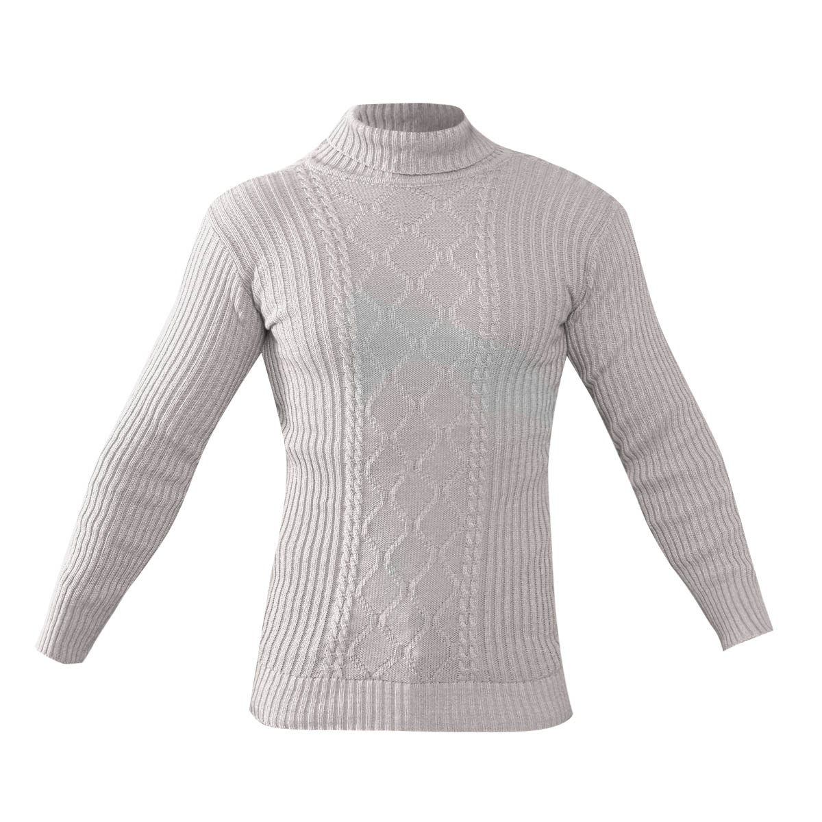 پلیوربافت مردانه سفید یقه اسکی مدل Hakan