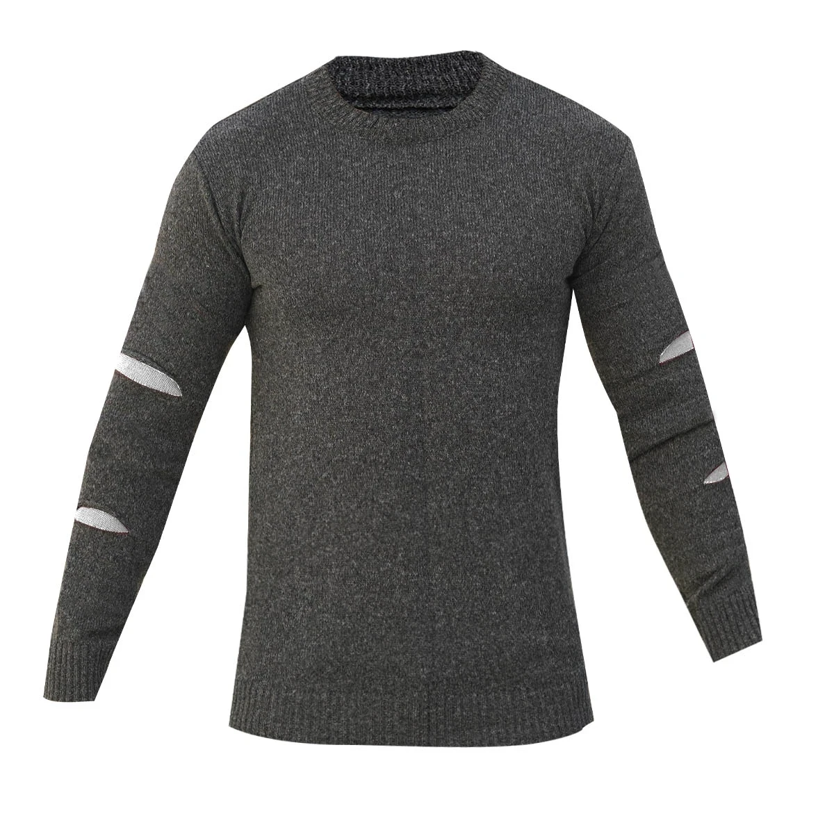 پلیور مردانه ذغالی زاپ سفید مدل solan