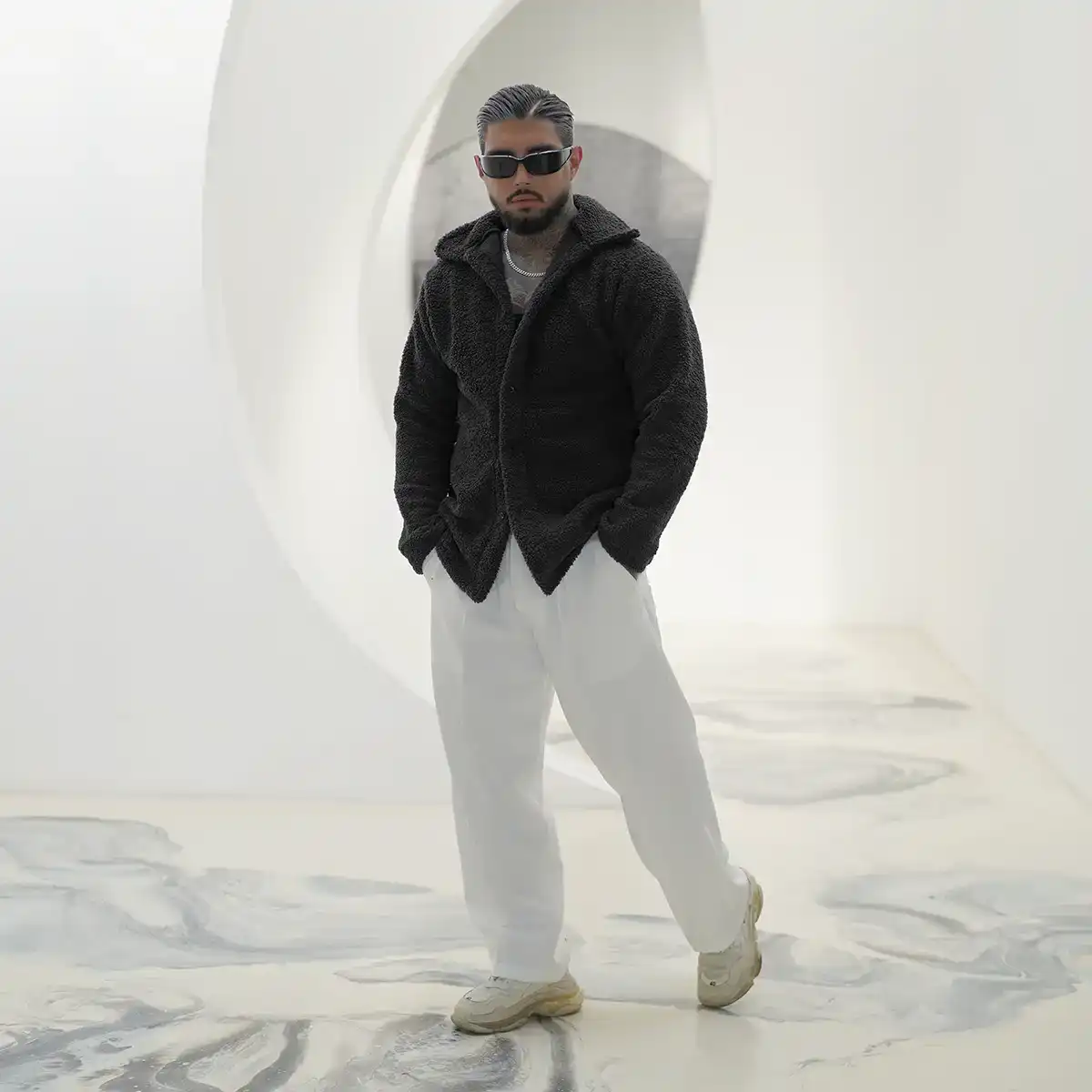 ژاکت مردانه مشکی مدل Tedi