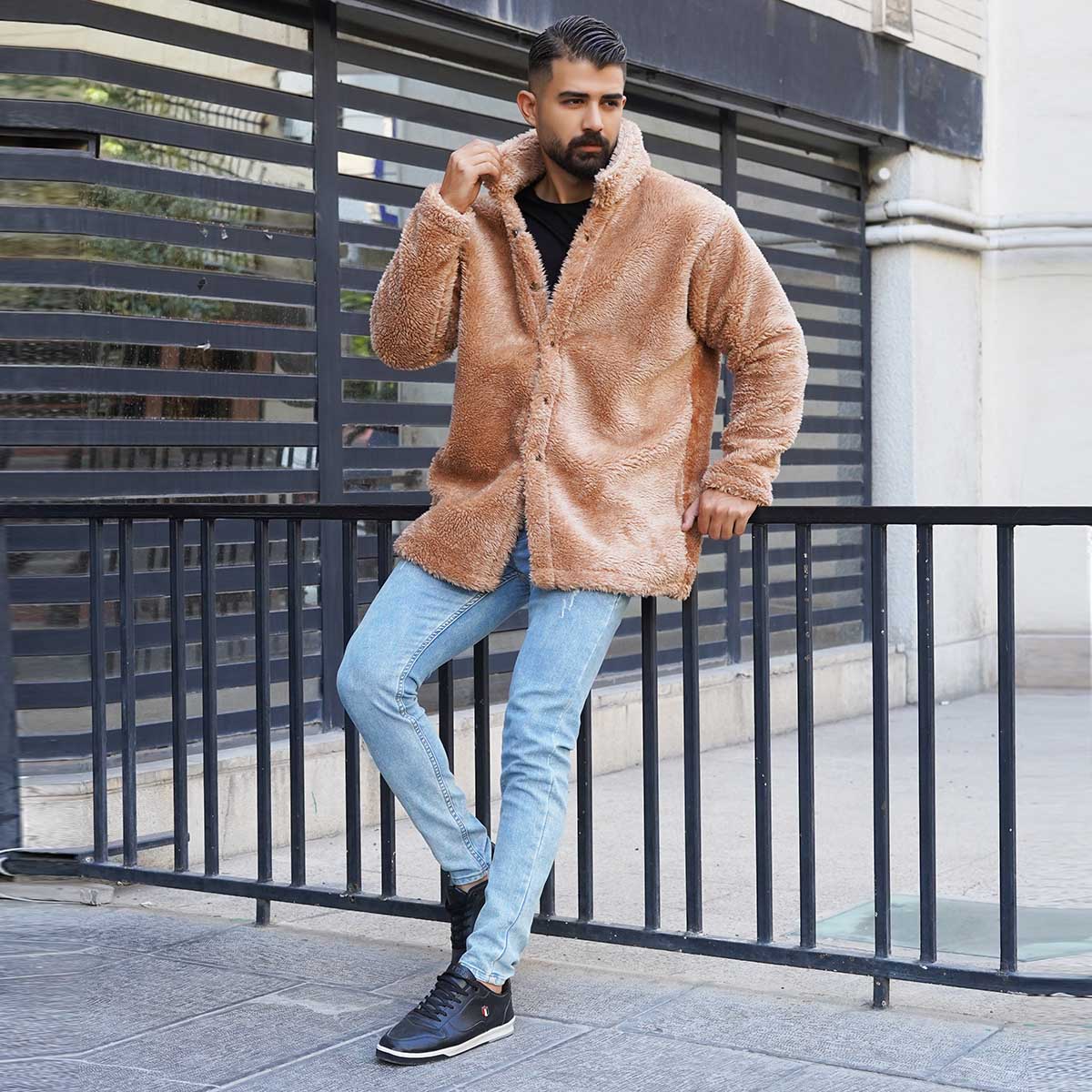 ژاکت مردانه نسکافه ای مدل TEDI