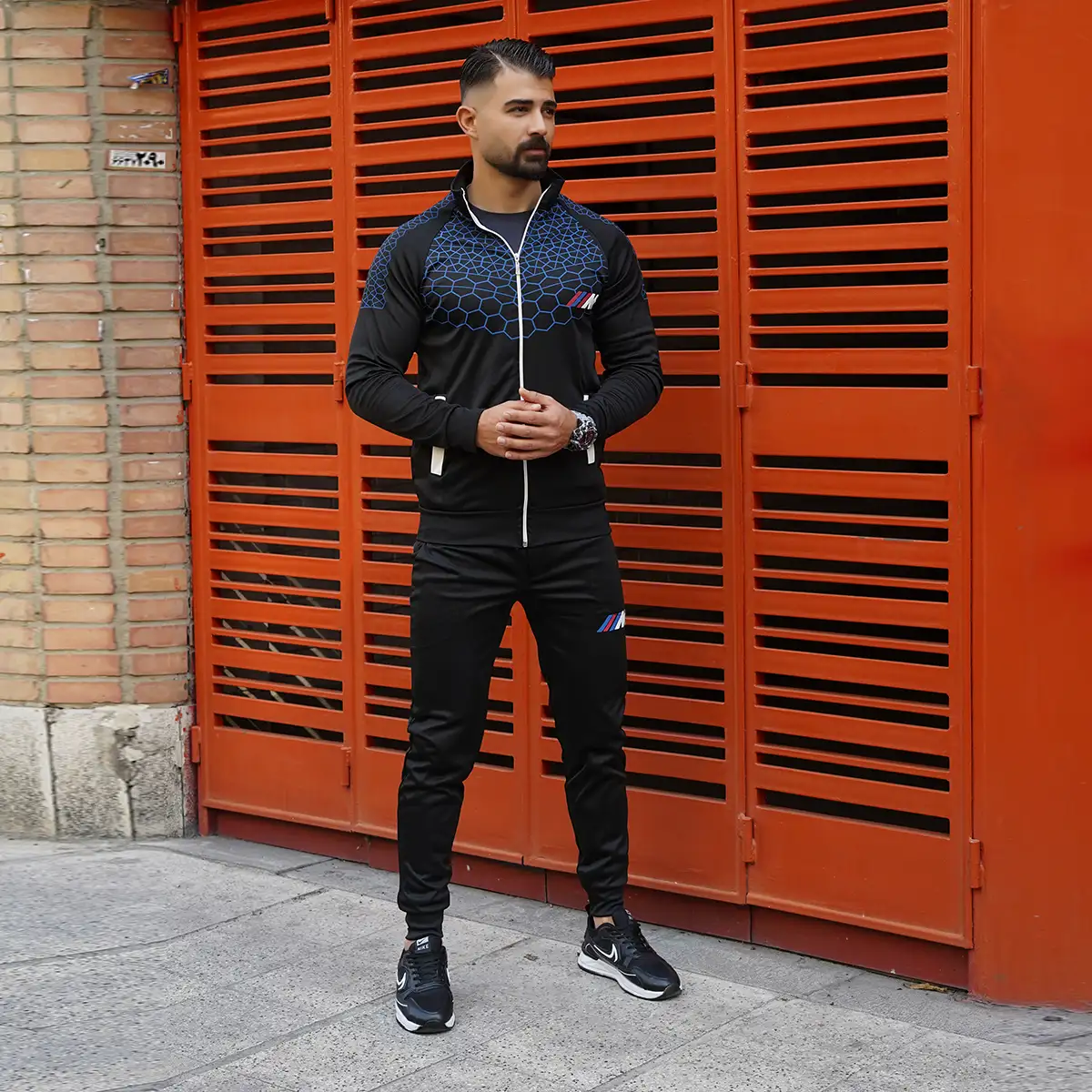 ست سوئیشرت شلوار آبی مشکی مردانه مدل matio