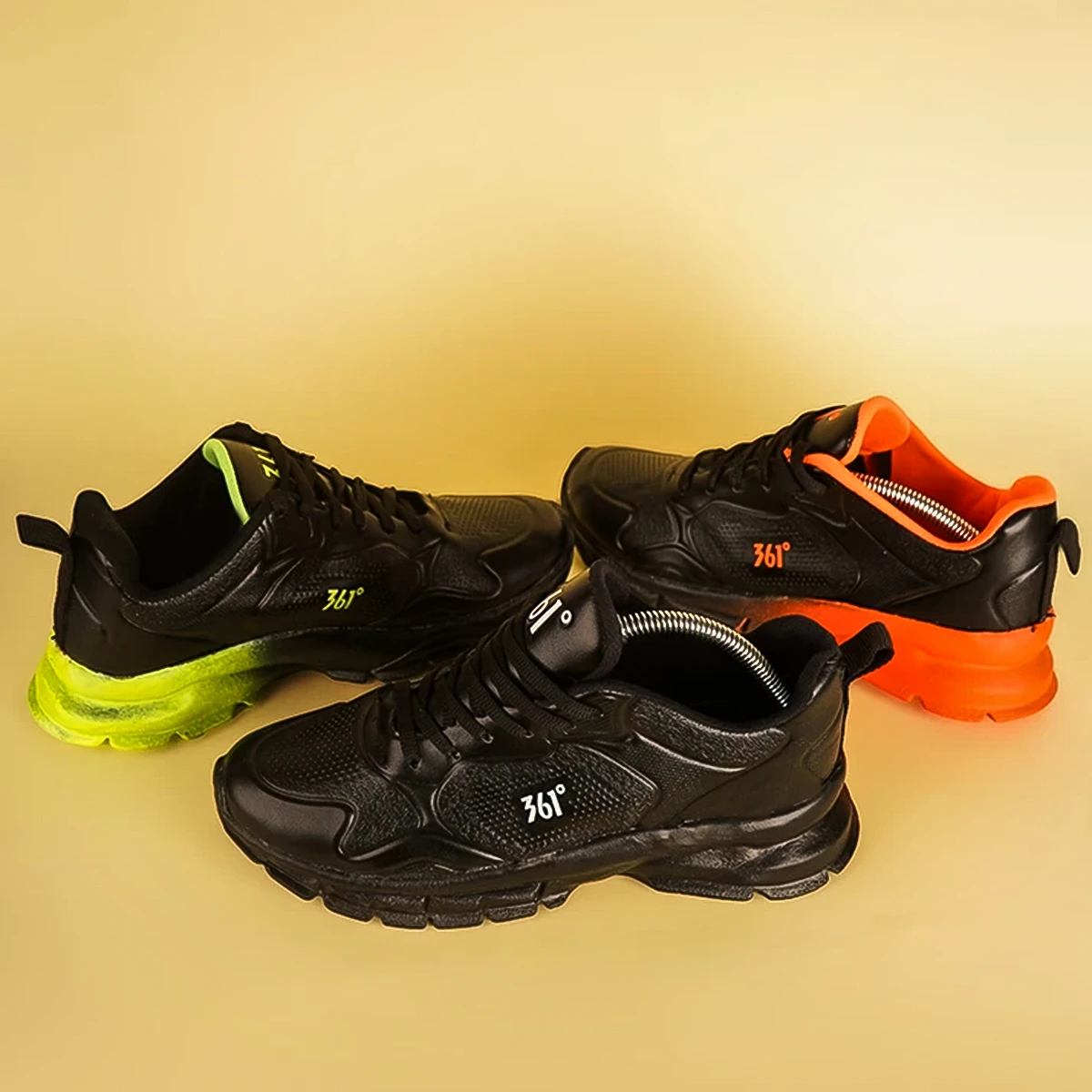 کفش ورزشی مردانه مشکی سبز مدل 361