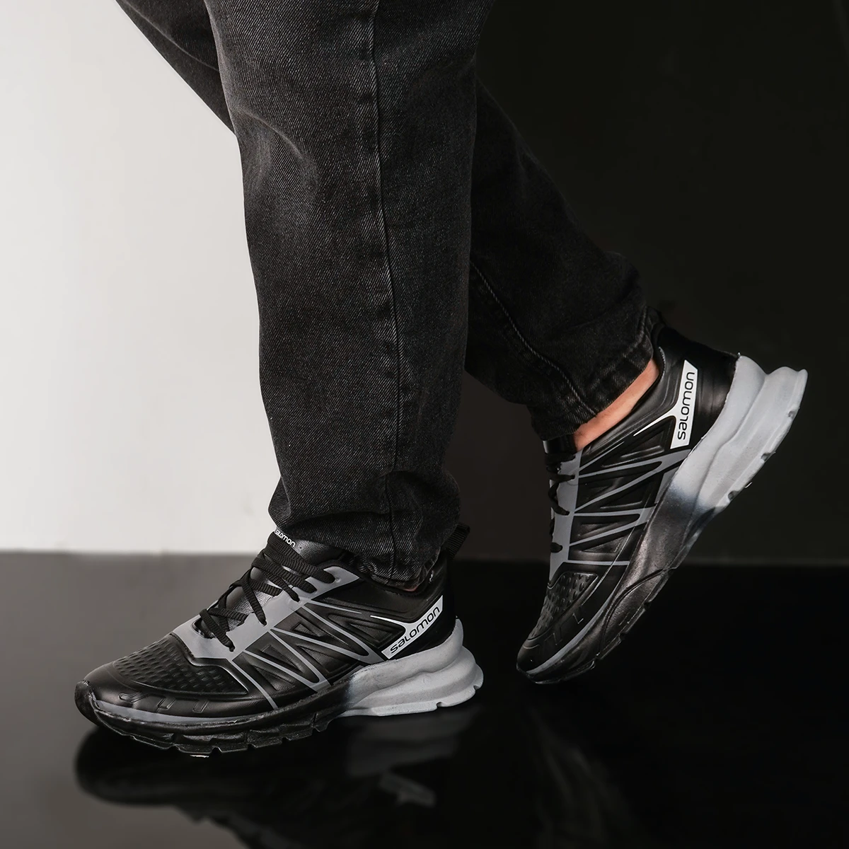 کفش ورزشی مردانه مشکی طوسی مدل simba