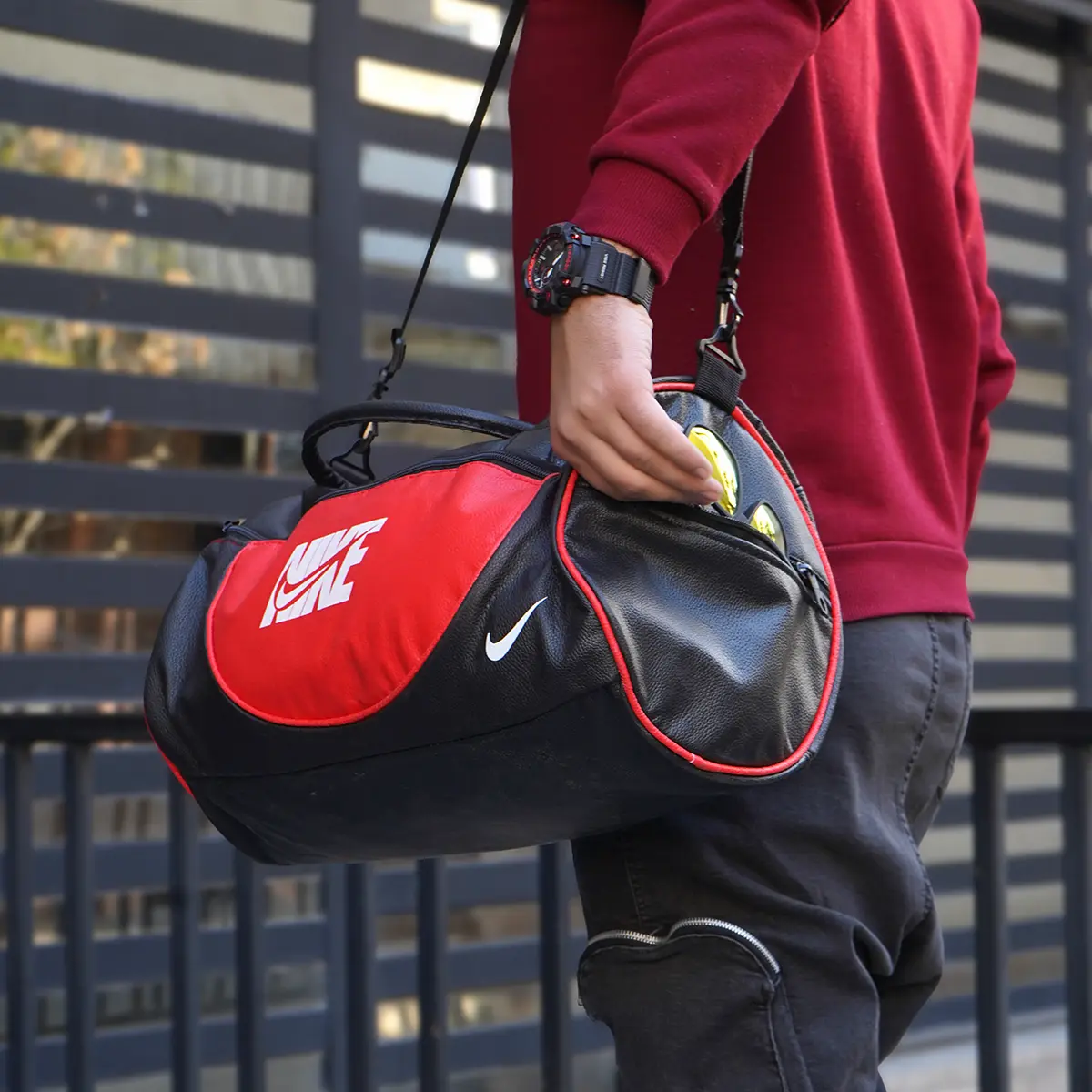 کیف ورزشی Nike مشکی قرمز مدل N32