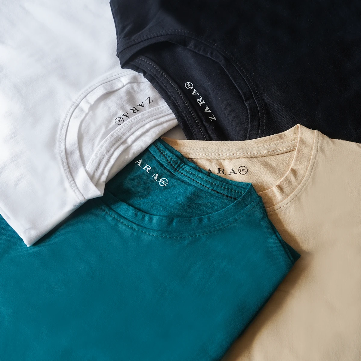 تیشرت ساده کرم مردانه مدل Vala