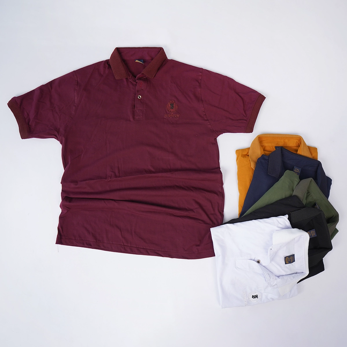 تیشرت یقه دار سفید مردانه مدل Taha