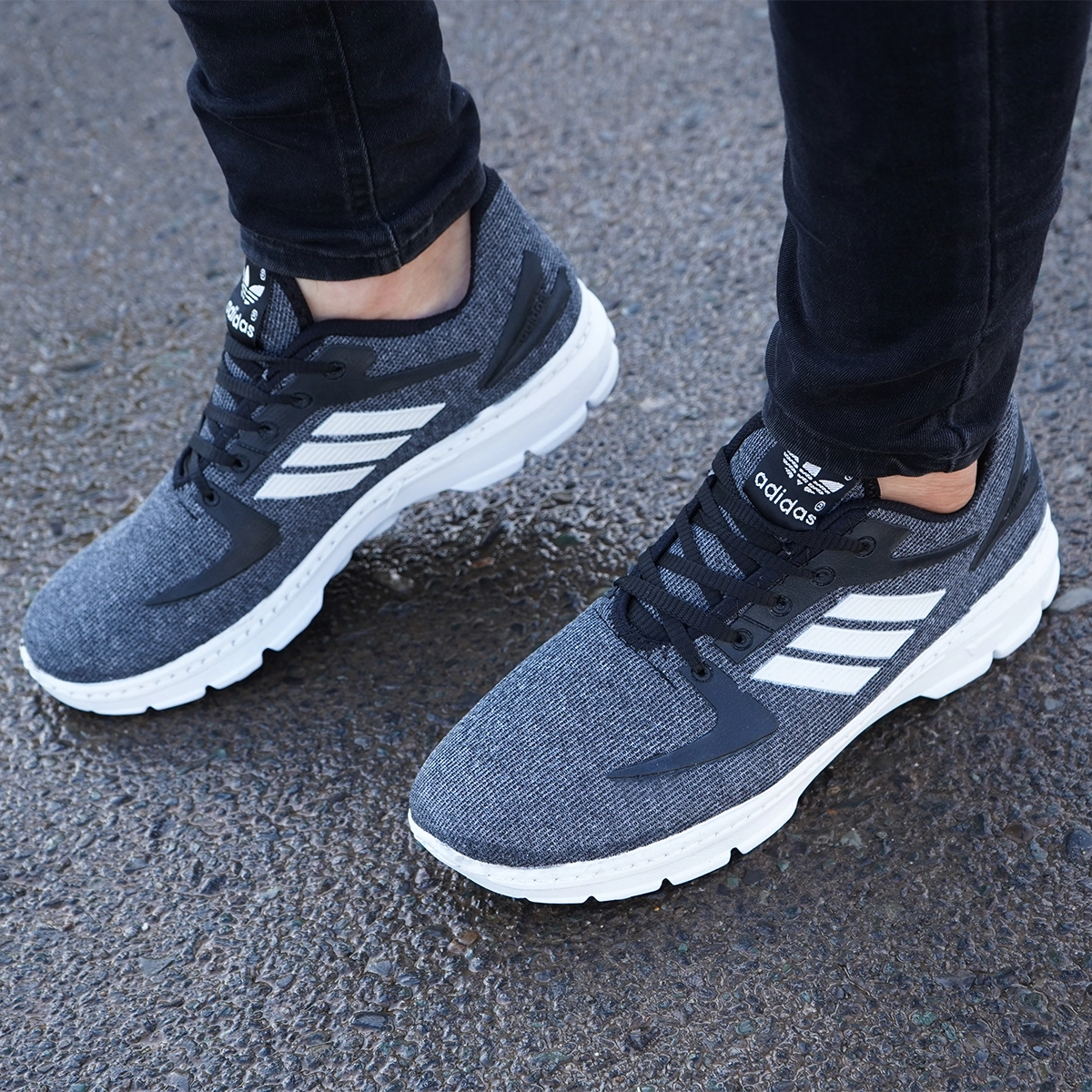 کفش ورزشی مردانه آدیداس ذغالی مدل zarax