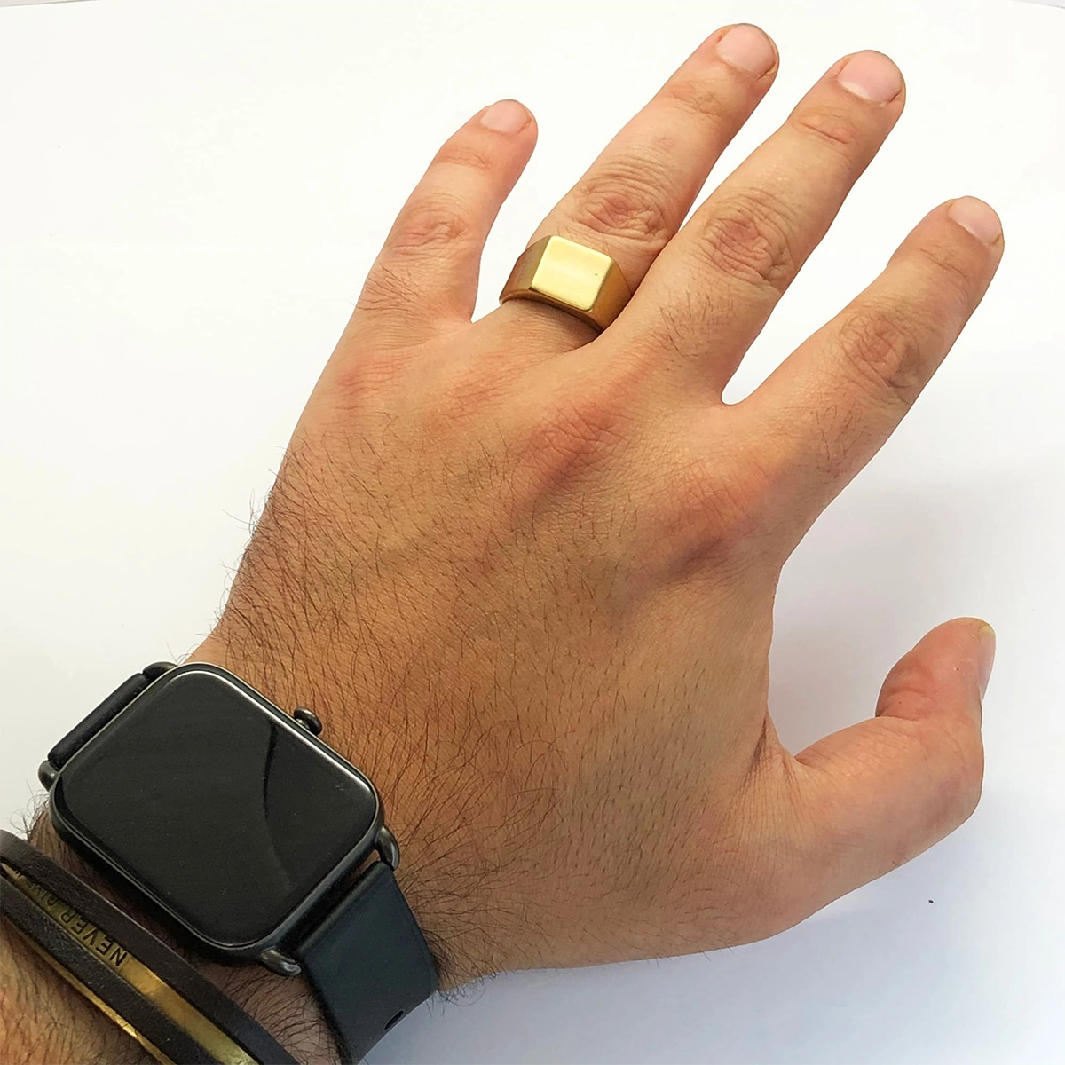 انگشتر مردانه طلایی مدل Mont Blanc