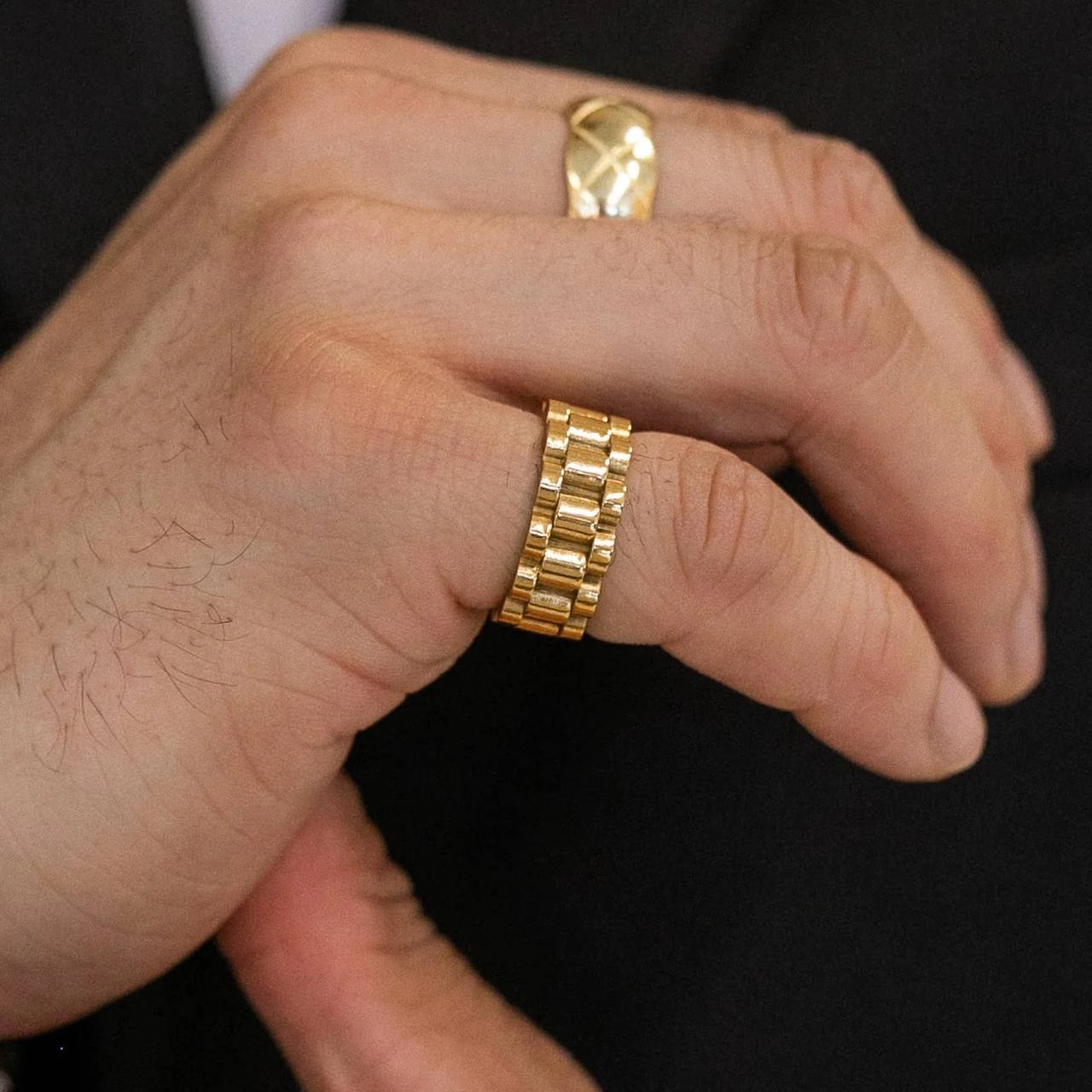 انگشترمردانه طلایی مدل Rolex