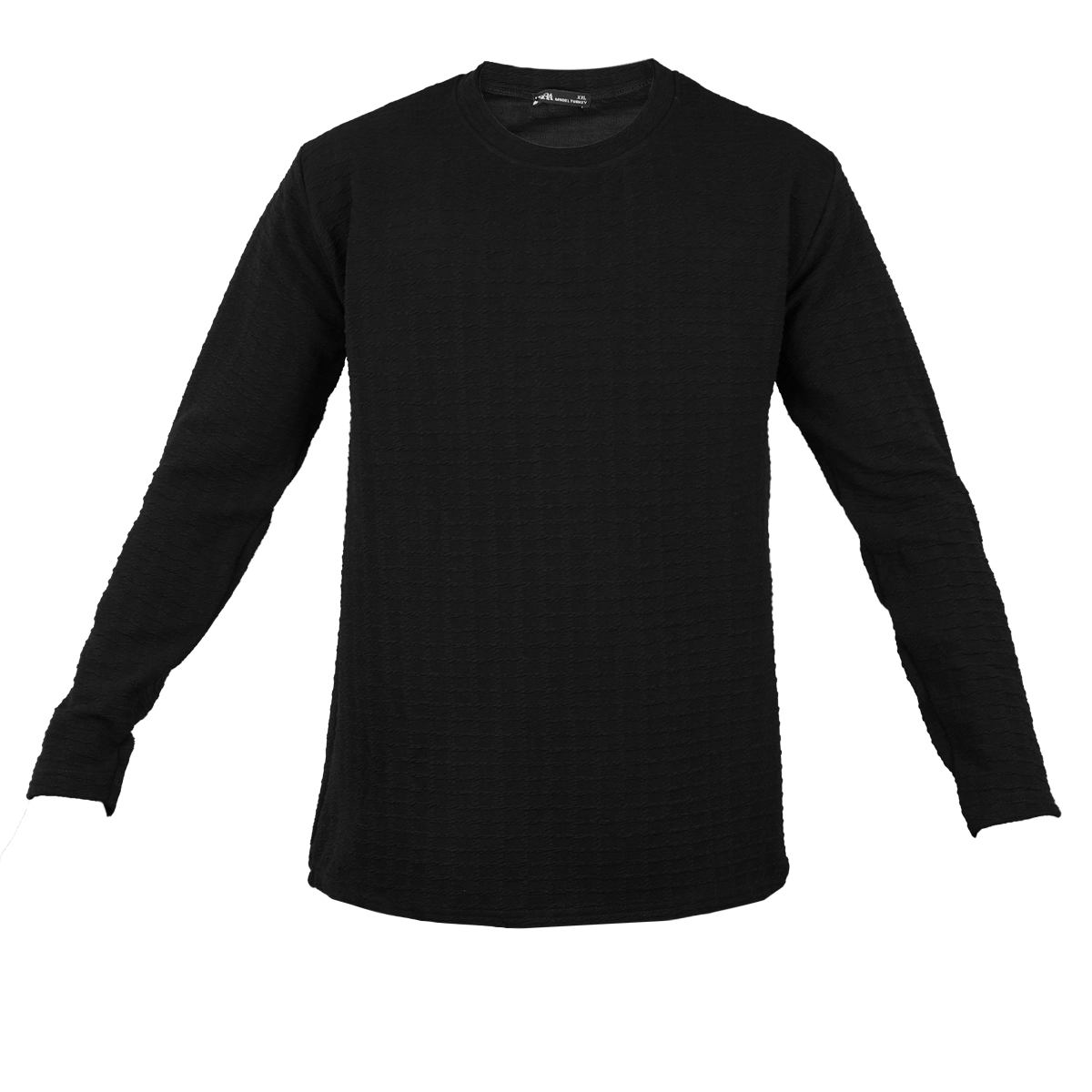 تیشرت مراکشی آستین بلند خطی مشکی مدل Borzo