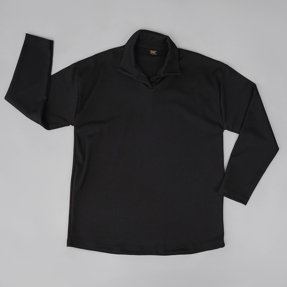 بلوز کبریتی یقه دار مردانه مشکی مدل Tami