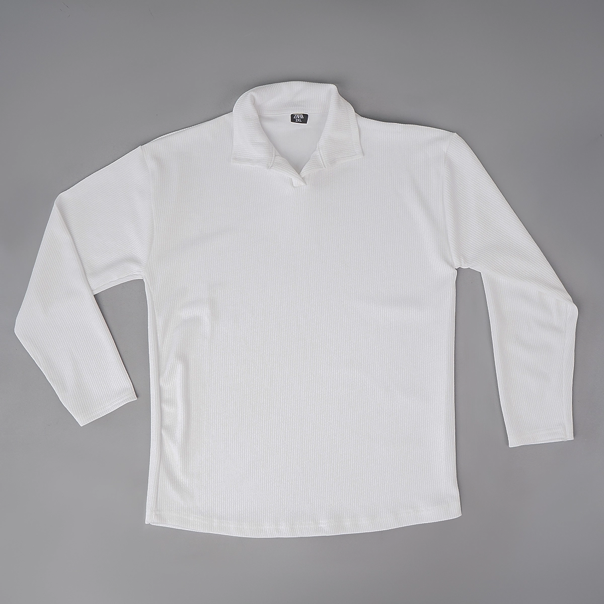 بلوز کبریتی یقه دار مردانه سفید مدل Tami