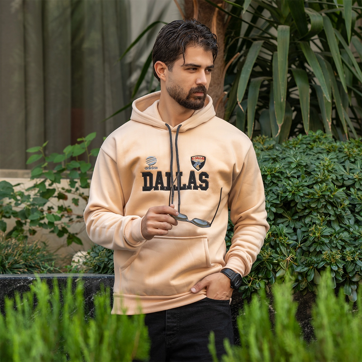 هودی مردانه کرم مدل Dallas