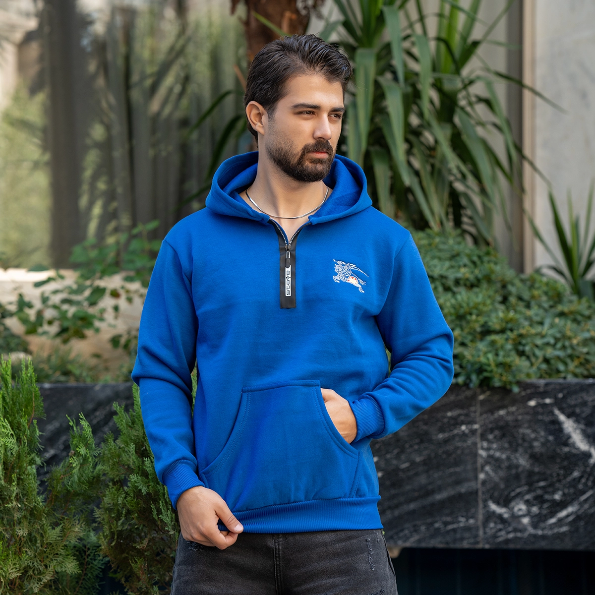 هودی مردانه آبی مدل Vahid