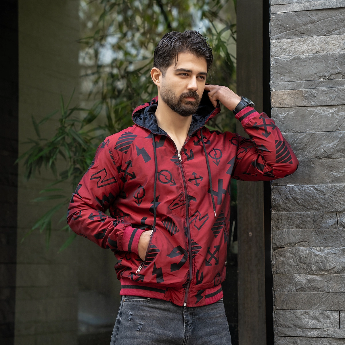 کاپشن مردانه طرحدار مدل Q62