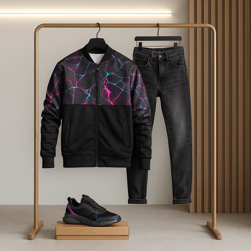 سوییشرت طرح رعدوبرق مردانه مدل L62