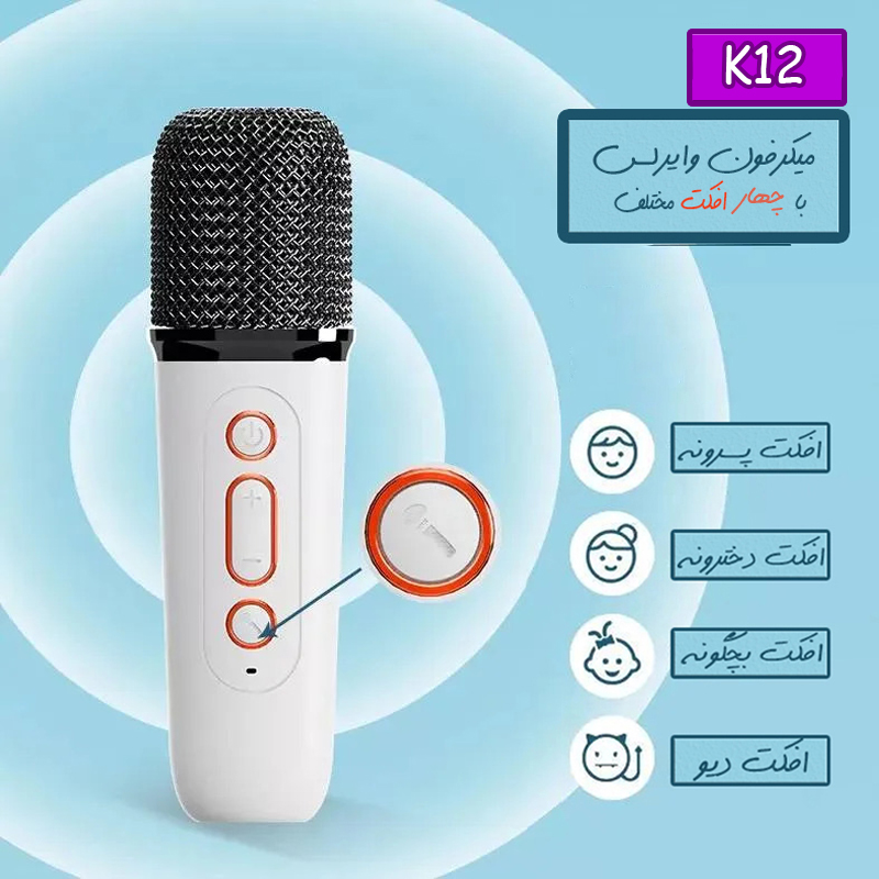 اسپیکر بلوتوثی با میکروفون مدل Karaoke K12