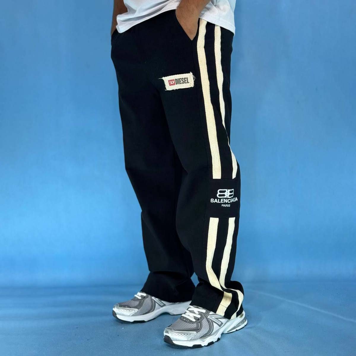 شلوارمردانه مشکی بالنسیاگا مدل ۲ نوار کنف