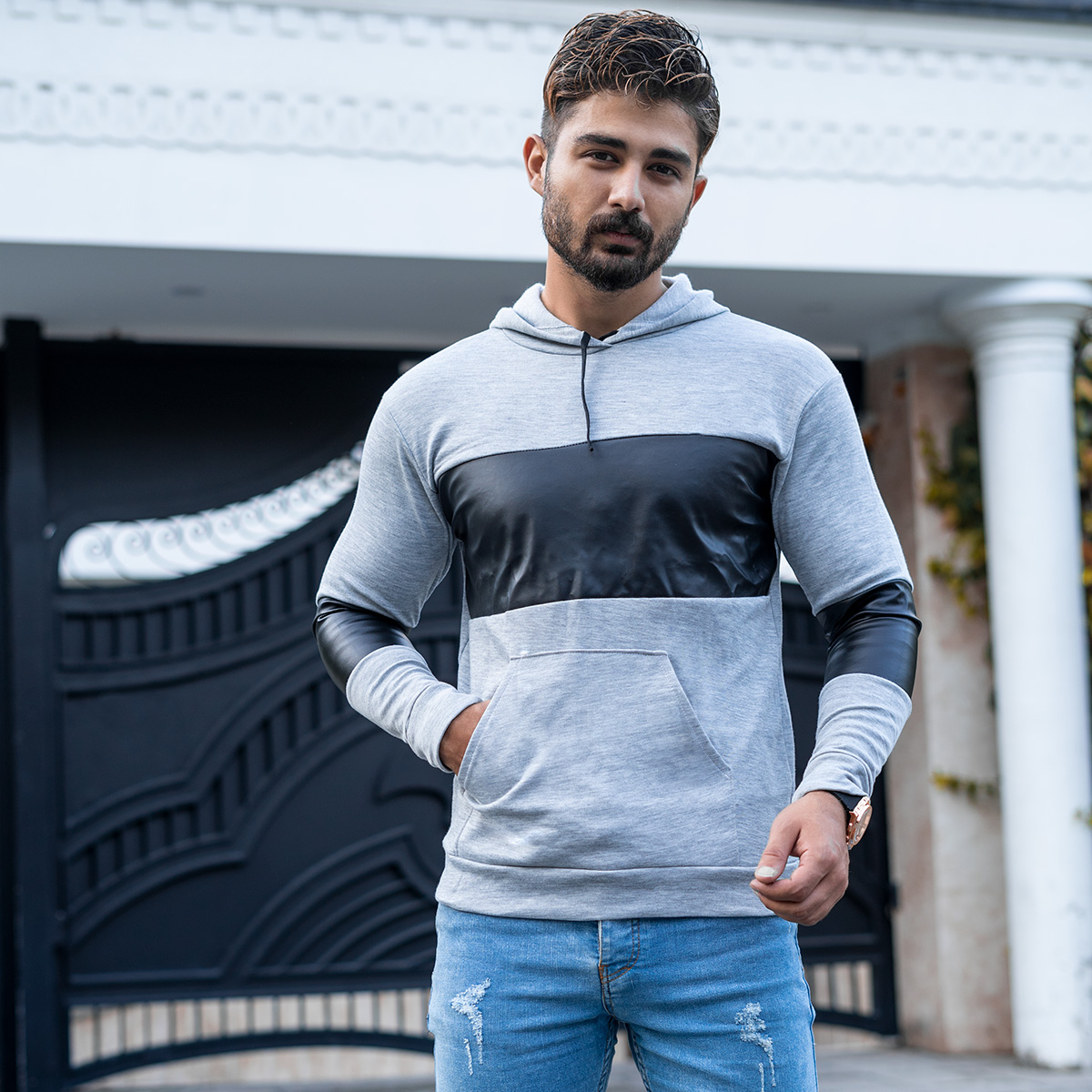 هودی کلاه دار مردانه مدل Aryaman