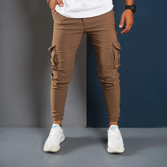 شلوار اسلش خاکی مردانه مدل KOMBO