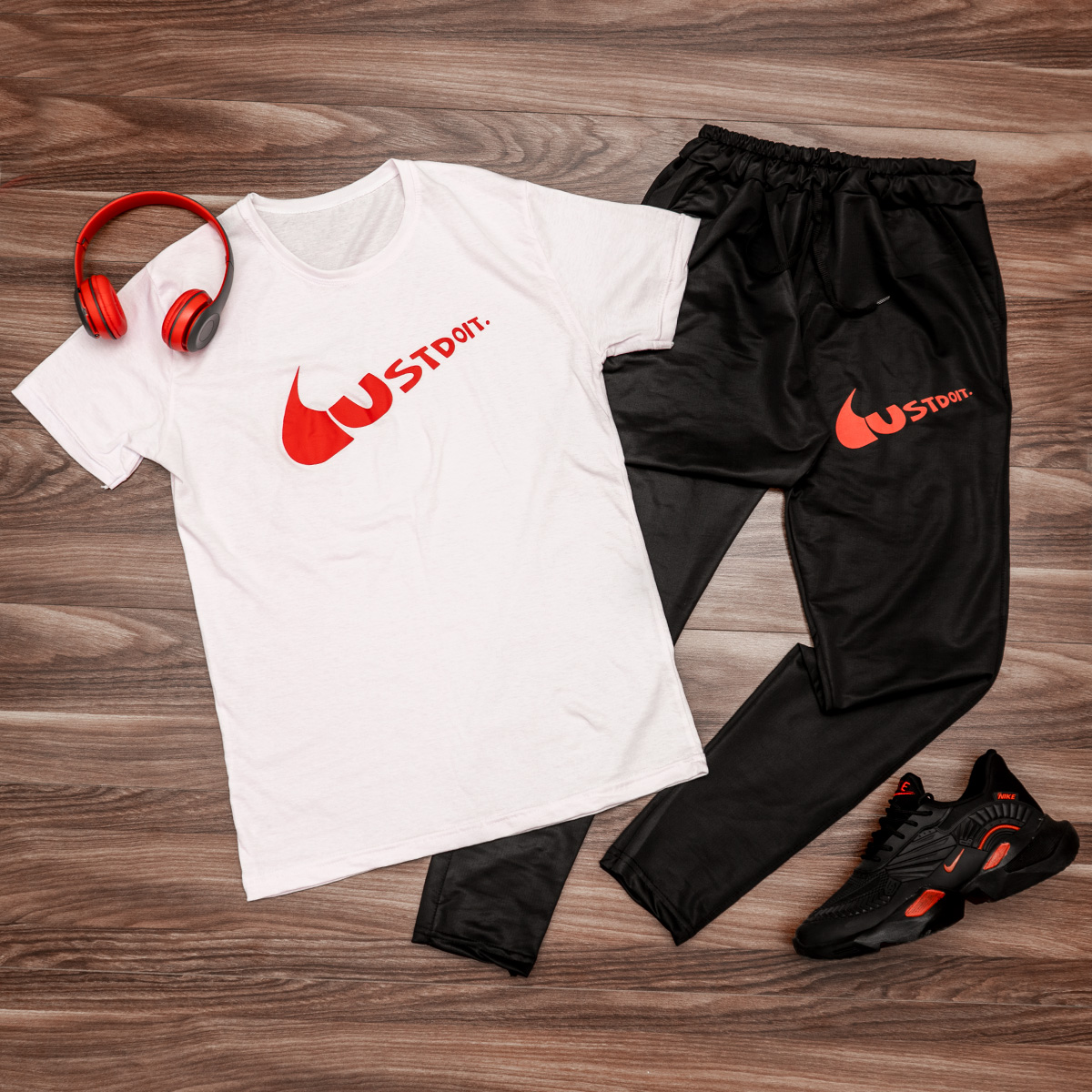 ست تیشرت شلوار Ust do itمردانه سفید مدلNeron