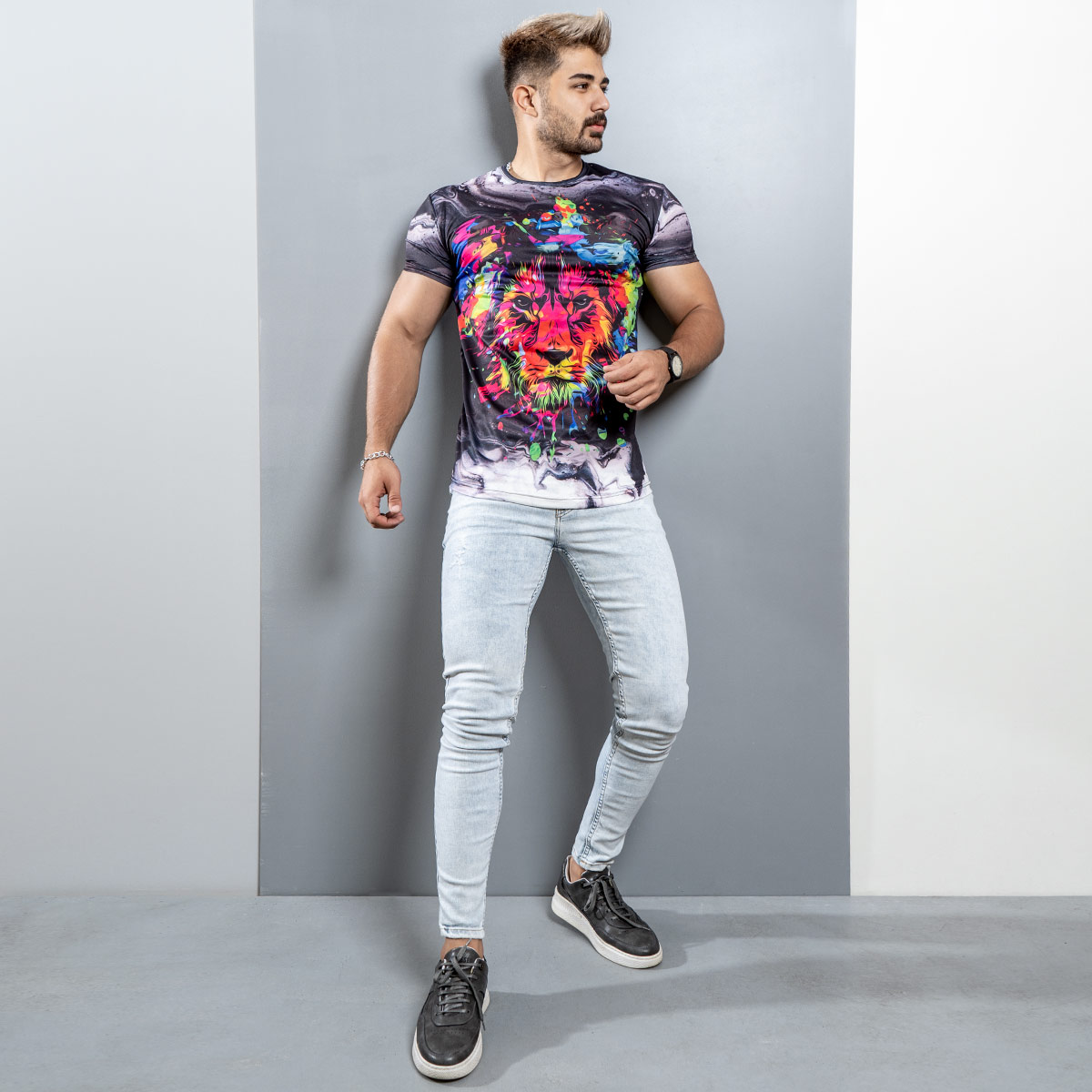 تیشرت مردانه مدل Lion