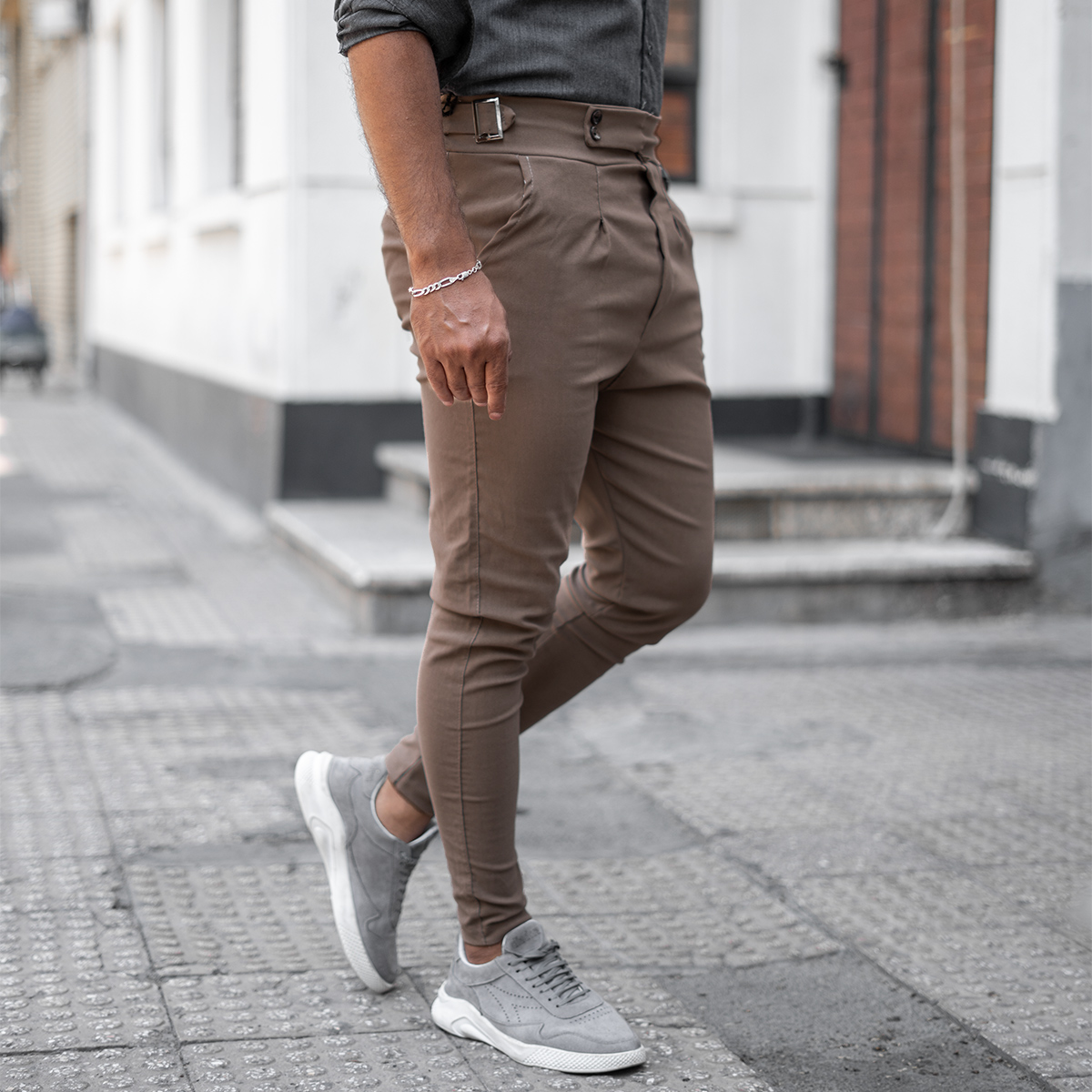 شلوار اسلش قهوه ای مردانه مدل Keavan