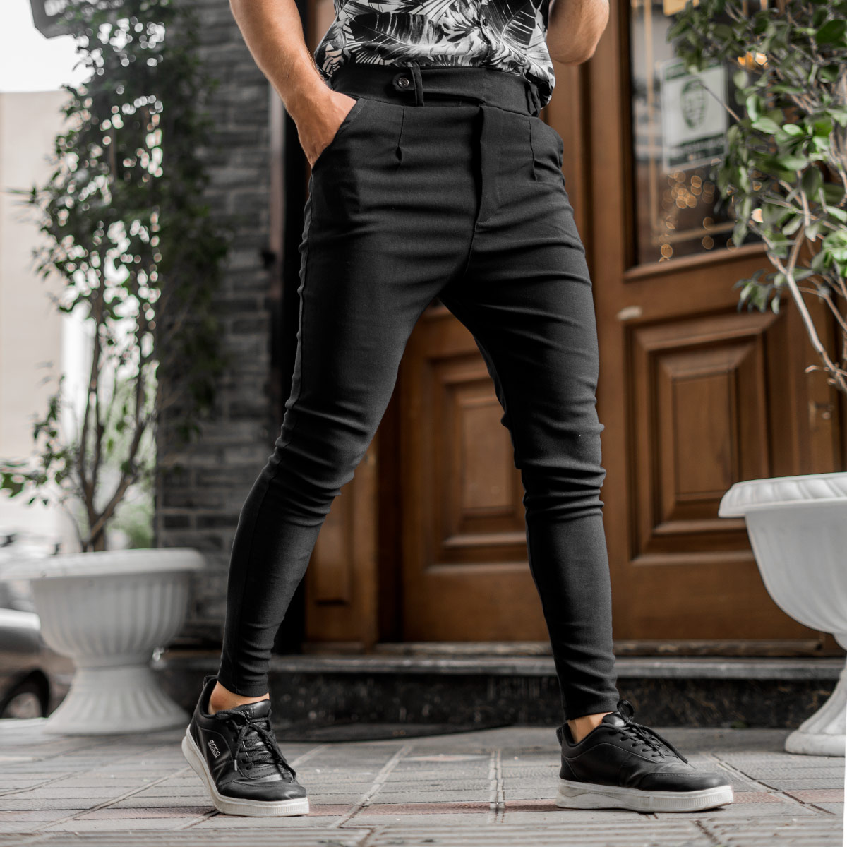 شلوار اسلش مشکی مردانه مدل Zaros