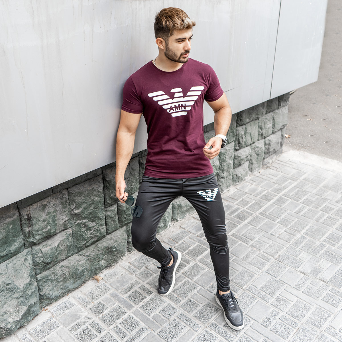 ست تیشرت شلوار آرمانی مردانه مدلMento