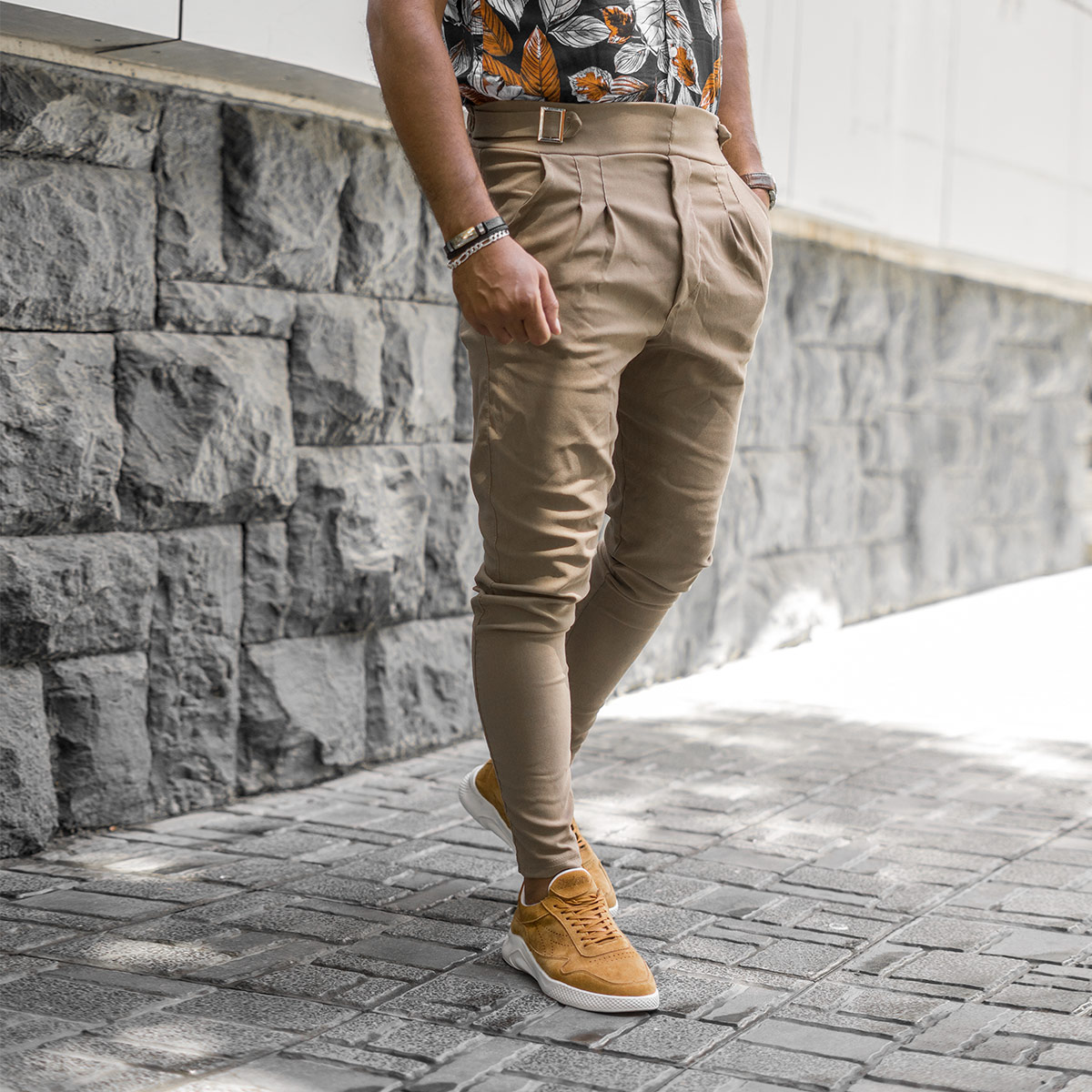 شوار اسلش قهوه ای مردانه مدل Saniyar(T)