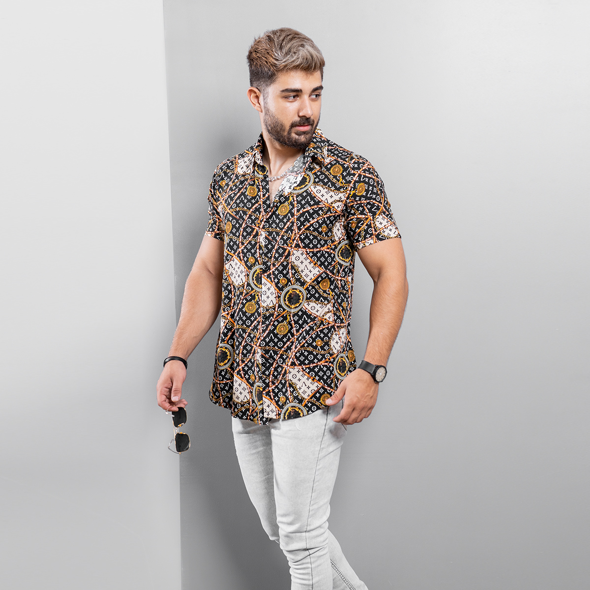 پیراهن هاوایی (T)مردانه مدل Samir