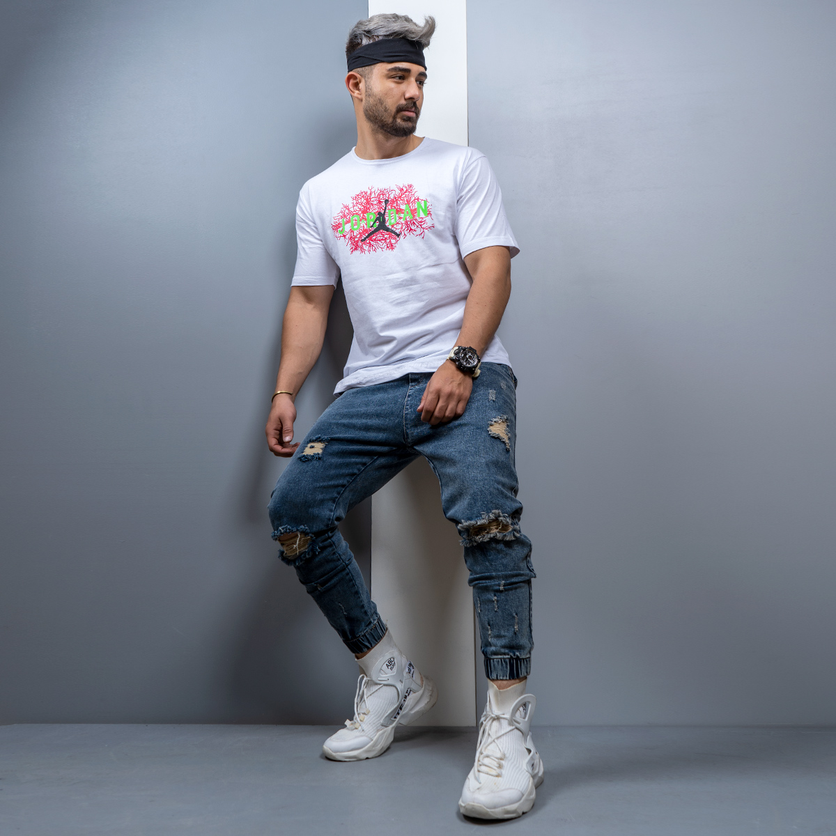 تیشرت Jordan مردانه سفید مدل SAMSEN