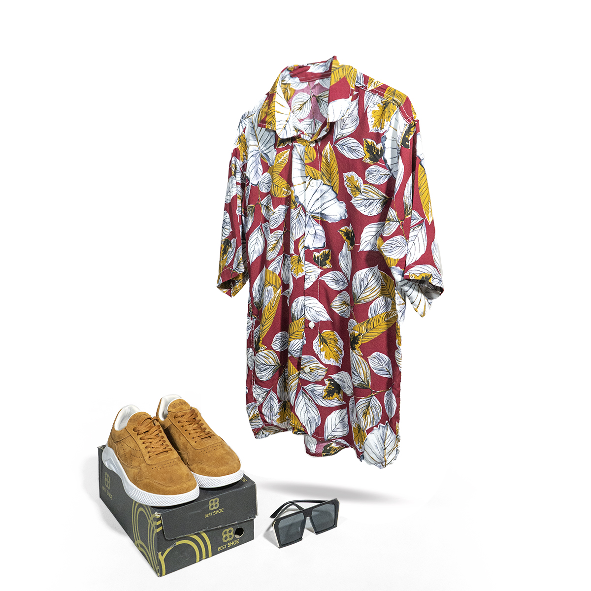 پیراهن هاوایی مردانه قرمز مدل Dena